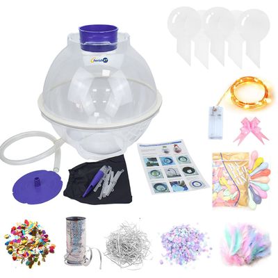 Balloon Stuffing Machine,Balloon Expander Kit with 9 Accesorios Balloon Bouquet Stuffer Balloons Wrapping Tool for Wedding Christmas Birthday Party Gift Decoration (Purple)