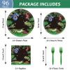 Reptile Lizard Snake Birthday Party Supplies Tableware Kit for 24 Guests Camping Wildlife Snakes Party Plates Napkins Decorations and Favors with Wilderness Jungle Alligator Turtle Tablecloth view 3