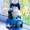 30 PCS Video Game Themed Cake Toppers - Headset, Ball, Controller Cake Decoration for Game Theme Birthday Party (Blue) view 4