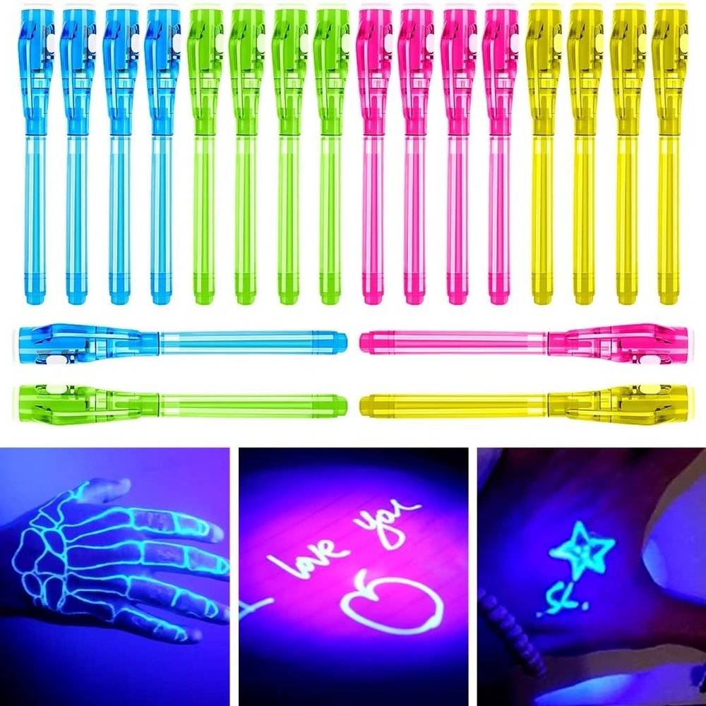 ENJOCASES 30 Pieces Invisible Ink Pen with UV Light Spy Pen Magic Marker Party Favors for Kids 8 12 Years Birthday Gifts Classroom Prizes Goodie Bags Stuffers for Kids