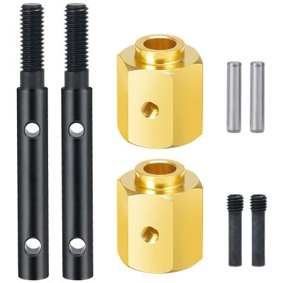 MORLORDY RC Portal Drive Stub Axle 13mm Extension Brass Hex Adaptor Set for 1/10 Scale RC Crawler Car SCX10 III AXI03007 JLU AXI030068 Gladiator AXI03027 Base Camp Upgrades