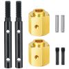 MORLORDY RC Portal Drive Stub Axle 13mm Extension Brass Hex Adaptor Set for 1/10 Scale RC Crawler Car SCX10 III AXI03007 JLU AXI030068 Gladiator AXI03027 Base Camp Upgrades view 1