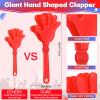 4 Pieces Jumbo Hand Clappers 11 Inch Noise Makers Party Favors Giant Large Hand Clappers Noise Makers for Sporting Events Cheers Ball Dance Basketball Football Noisemakers (Red) view 2