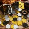 Charniol 300 Pcs Pirate Gold Coins Plastic Doubloon Bulk Kids Fake Play for Party Treasure Chest Games Tokens Toys Cosplay, Gold, Silver, Bronze (Irregular) view 2