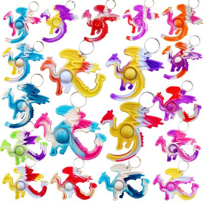 Roaqua 24 packs Dragon Bulk Mini pop Fidget Gift for Holiday Boys and Girls Kids Party Favors Supplies and Classroom Students Prize