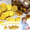 Hanaive 600 Pcs Pirate Gold Coins Plastic Treasure Play Toy Coins Fake St. Patricks Doubloon for Pirate Party Favors Supplies Treasure Hunt Game Teachers Classroom Reward view 4
