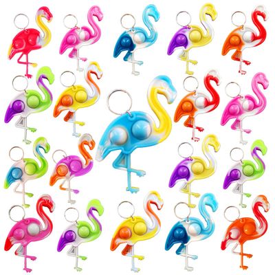 Roaqua 24 Packs Flamingo Bulk Mini pop Fidget Gift for Holiday Boys and Girls Kids Party Favors Supplies and Classroom Students Prize