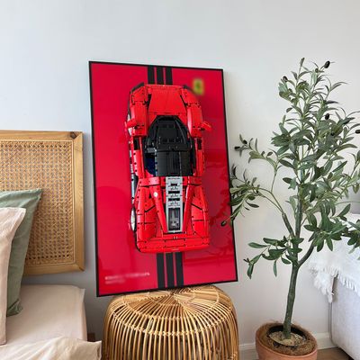 iLuane Display Wallboard for Race Car Model Building Kit, Adult Collectibles Wall Mount, Home or Office Dcor, Pinstriped (No Car Included)