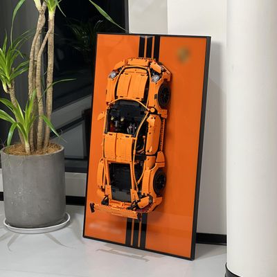 iLuane Display Wallboard for 42056 Building Kit, Adult Collectibles Wall Mount, Home or Office Dcor, Pinstriped (No Car Included)