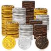 Hanaive 500 Pcs Plastic Pirate Gold Coins Spanish Doubloon Replicas Bulk Kids Fake Play Coins for Pirate Party Treasure Chest Board Games Tokens Toys Cosplay(Cross) view 1