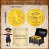 Hanaive 500 Pcs Plastic Pirate Gold Coins Spanish Doubloon Replicas Bulk Kids Fake Play Coins for Pirate Party Treasure Chest Board Games Tokens Toys Cosplay(Cross) view 2
