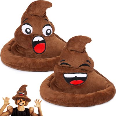 2 Pcs Brown Poop Hat Plush Toy Halloween Large Funny Hats with Expression Fake Poop Costume Hats Crazy Hats Soft Novelty Poop Toys for Kids Halloween Christmas Party Decorations Cosplay Games Gifts