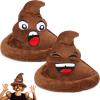 2 Pcs Brown Poop Hat Plush Toy Halloween Large Funny Hats with Expression Fake Poop Costume Hats Crazy Hats Soft Novelty Poop Toys for Kids Halloween Christmas Party Decorations Cosplay Games Gifts view 1