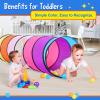 SweHouse Colorful Play Tent Tunnel for Babies, Toddlers, Kids - with Mesh Windows, Indoor Outdoor Pop Up Tunnel Toy Gift view 2