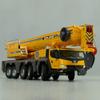 1:50 Diecast XCMG Scale Model 220 Tons Truck Crane Model Replica Collection 2 Taxis Abram 5 Axles Yellow view 1
