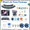 Hombae Space Birthday Party Decorations, Outer Space Galaxy Birthday Decorations Backdrop Balloon Garland Hanging Swirl Banner Tablecloth Cake Topper Solar System Planet Astronaut Rocket Blue view 2
