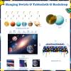Hombae Space Birthday Party Decorations, Outer Space Galaxy Birthday Decorations Backdrop Balloon Garland Hanging Swirl Banner Tablecloth Cake Topper Solar System Planet Astronaut Rocket Blue view 4