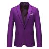 Men's Slim Fit Double Breasted Jacket Slim Fit Business Daily Prom Blazer Peak Lapel Groom Wedding Party Suit Coat (Purple 2,Medium) view 1