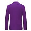 Men's Slim Fit Double Breasted Jacket Slim Fit Business Daily Prom Blazer Peak Lapel Groom Wedding Party Suit Coat (Purple 2,Medium) view 2