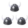 Amosfun Viking Helmet Hat - 3pcs Middle Ages Medieval Viking Age Horned Helmet Costume Party Accessory Ox Horns Hat - Black, Plastic, 20.2 x 19 x 12.5 cm view 1