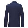 Men's Slim Fit Double Breasted Jacket Slim Fit Business Daily Prom Blazer Peak Lapel Groom Wedding Party Suit Coat (Dark Blue,6X-Large) view 2