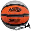 Nerf Indoor + Outdoor Basketball - Proshot Official Size 29.5" Basketball + Air Inflation Pump - Extra Grip for Gym + Driveway Hoops - Regulation B7 Ball - Black/Orange view 1
