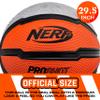Nerf Indoor + Outdoor Basketball - Proshot Official Size 29.5" Basketball + Air Inflation Pump - Extra Grip for Gym + Driveway Hoops - Regulation B7 Ball - Black/Orange view 2