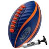 NERF Spiral Grip Mini Football - Patented Spacelace for Ultimate Spirals - Machine Stitched Construction - Pump Included,Blue/Orange, Mini 8.5" view 1