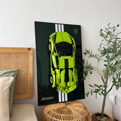 iLuane Display Wallboard for 42115 Building Set, Adult Collectibles Wall Mount, Home or Office Dcor, Pinstriped (No Car Included)