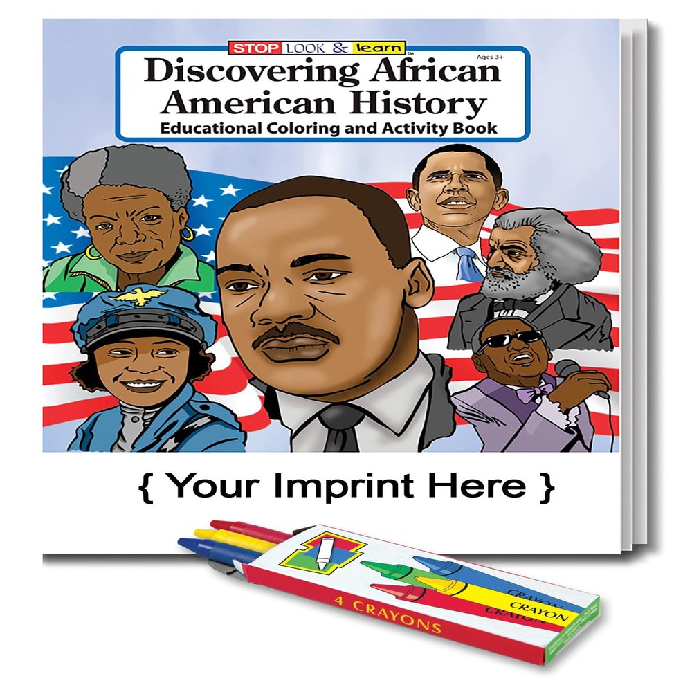 ZOCO  Black History  Custom Kids Educational Coloring Books (250 Bulk Pack, with Crayons)  African American History Month Handout  Games, Puzzles, Activities for Kids