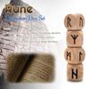 Hometu 4 Pcs/Set Wooden Rune Dice Set , 24 Carved Elder Furthark Alphabet Viking Rune Wood Dices for Divination Game, Yellow view 2