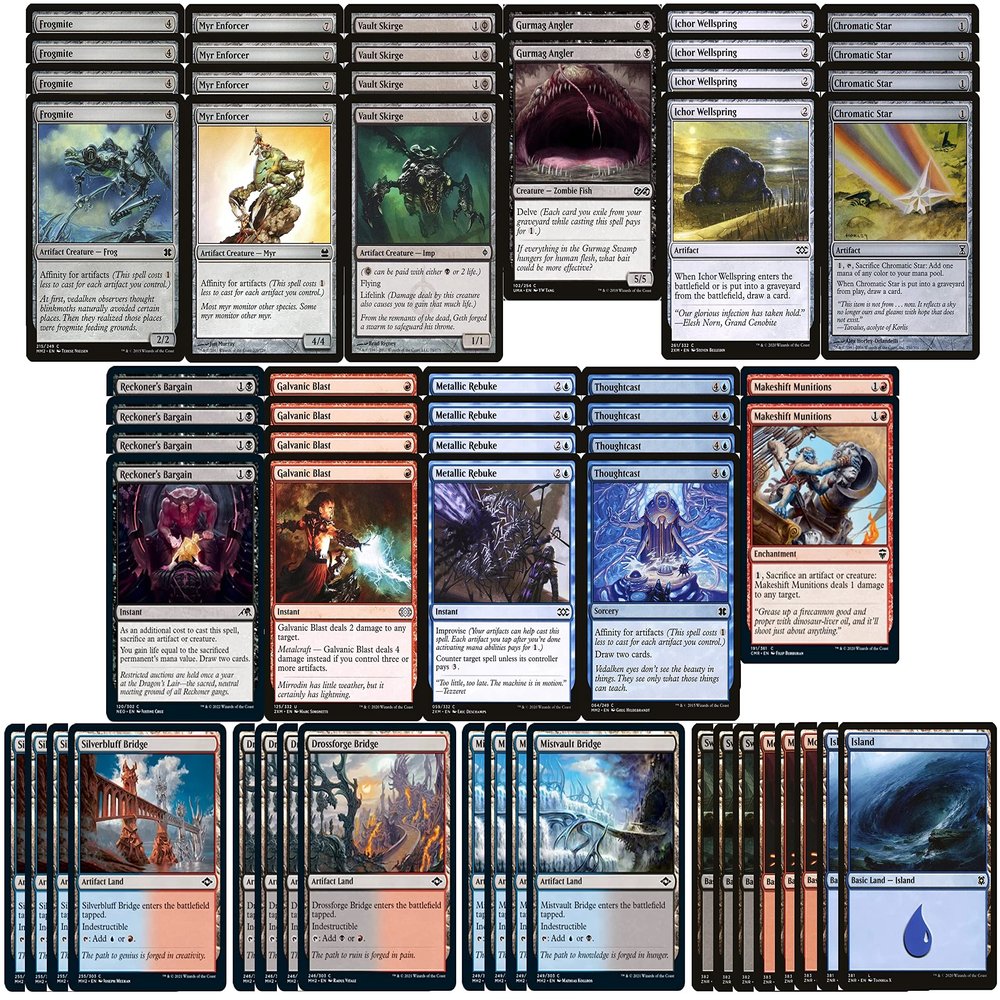 Tier 1 Grixis Affinity Pauper Deck - Custom Built - Magic The Gathering - MTG - 60 Card