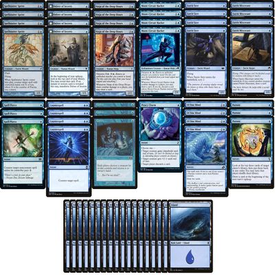 Tier 1 Mono Blue Faeries Pauper Deck - Custom Built - Magic The Gathering - MTG - 60 Card