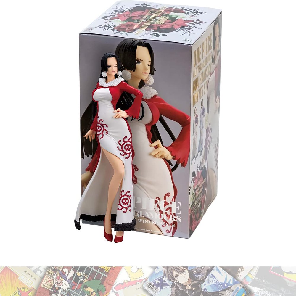 Banpresto Boa Hancock [Winter Style Ver.A]: 25cm Glitter & Glamours Statue Figurine Bundled with 1 A.C.G. Compatible Theme Trading Card (18104)