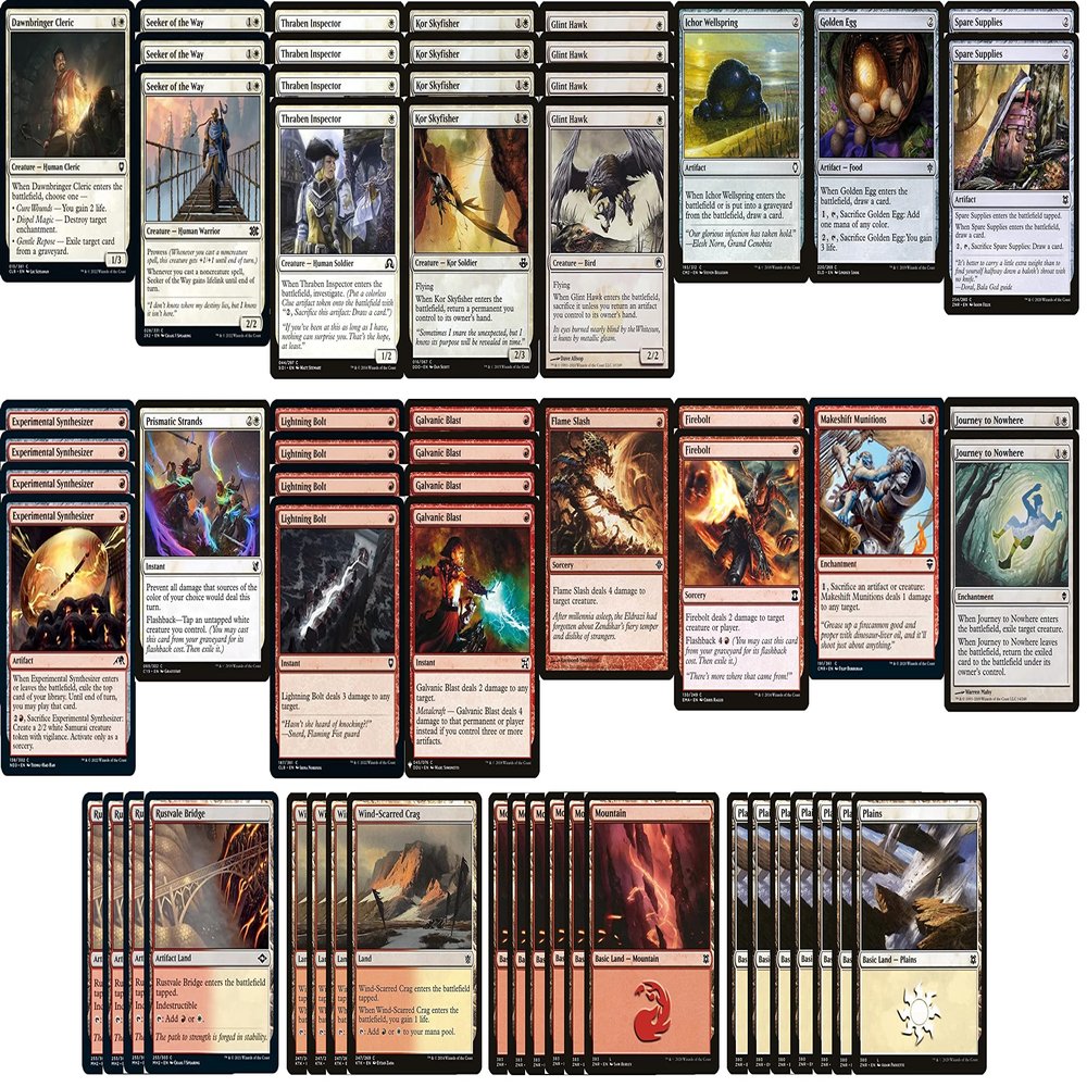 Tier 1 Boros Metalcraft Pauper Deck - Red White - Custom Built - Magic The Gathering - MTG - 60 Card