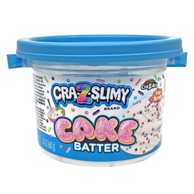 Cra-Z-Slimy Cake Batter Slime 24 oz Extra Large Scented White Slime with Colorful Sprinkle Beads Stretchy, Gooey, Mix-in Texture Fun