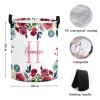 Personalized Baby Laundry Basket with Flower Custom Nursery Hamper with Names for Girl Foldable Storage Organizer with Handle for Bathroom Bedroom Living Room Decor view 2
