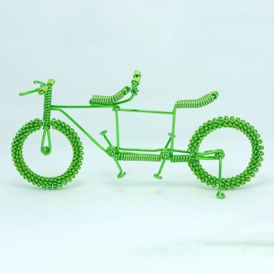 MERLHY Adult Tandem Bike, Model Bike, 2-Seater, Handmade Aluminum Wire Preparation, Suitable for Children's Gifts, Collections, Etc