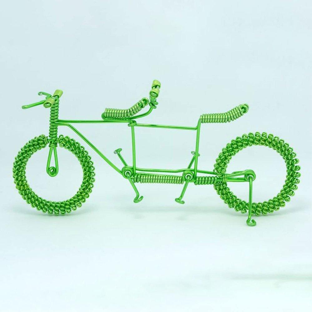 MERLHY Adult Tandem Bike, Model Bike, 2-Seater, Handmade Aluminum Wire Preparation, Suitable for Children's Gifts, Collections, Etc