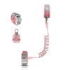 SONARIN Anti Lost Wrist Link Belt,360 Rotate Children Hand Harness Safety Leash Toddler Wrist Reins Walking Strap with Elastic Wire Rope & Security Lock for Walking Travel 2.5M(Pink) view 1