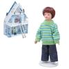 SPYMINNPOO Boy Doll, Miniature Boy Doll 1:12 Scale Green Sweater Brown Hair Mini Boy Figures for Decoration Children's Toys Humanoid Doll view 2
