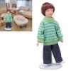SPYMINNPOO Boy Doll, Miniature Boy Doll 1:12 Scale Green Sweater Brown Hair Mini Boy Figures for Decoration Children's Toys Humanoid Doll view 3