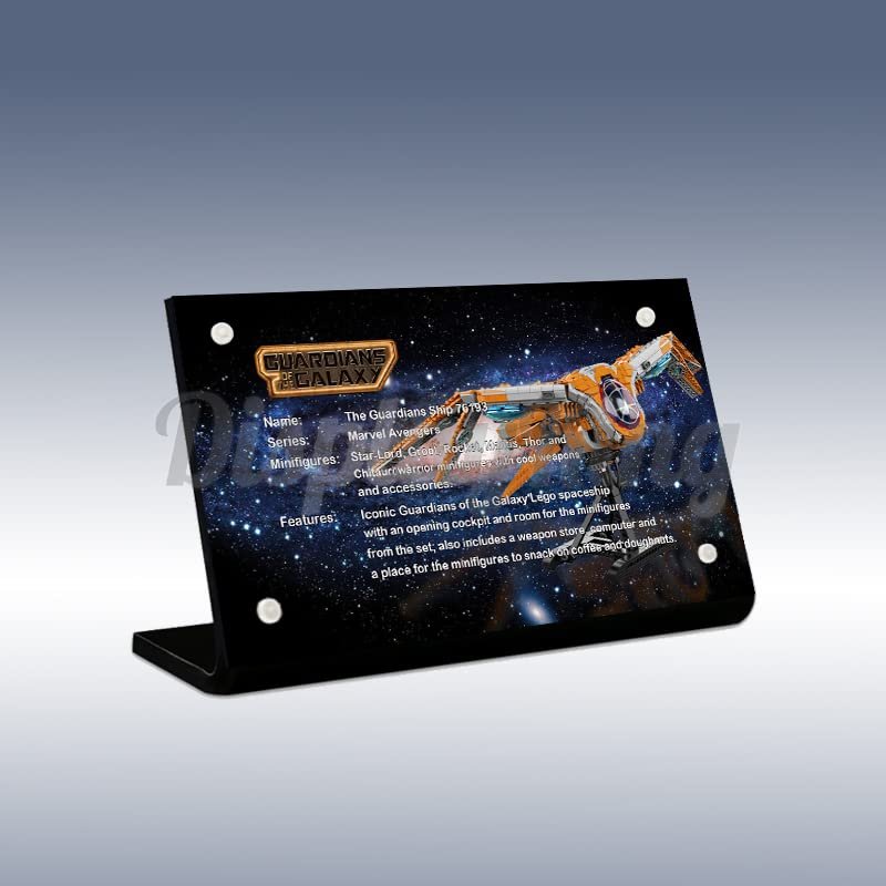 Acrylic Display Plaque for Super Heroes The Guardians' Ship 76193 (Model Set is not Included)