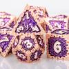 ARUOHHA DND Metal Dice Handmade Purple D and D Dice Gift Box, Dragon Design Polyhedral Role Playing Dice Set D20 D12 D10 D8 D6 D4 view 2
