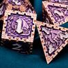 ARUOHHA DND Metal Dice Handmade Purple D and D Dice Gift Box, Dragon Design Polyhedral Role Playing Dice Set D20 D12 D10 D8 D6 D4 view 3