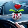 JISADER Lovely Ed Dancing Toy Solar Bobble Head Flowers Swinging Dancer Trinket Dancing for Car Holiday Decoration Ornament, Love Heart view 2