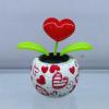 JISADER Lovely Ed Dancing Toy Solar Bobble Head Flowers Swinging Dancer Trinket Dancing for Car Holiday Decoration Ornament, Love Heart view 4