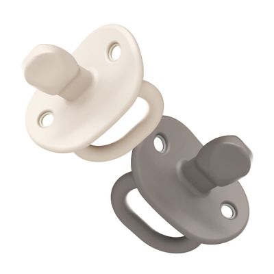 Boon Jewl Silicone Orthodontic Pacifier - Baby Pacifier with Soothing Gem-Shaped Nipple - Comfortable Baby Pacifiers Natural Oral Muscular Development - Neutral - 2 Count - 3+ Months