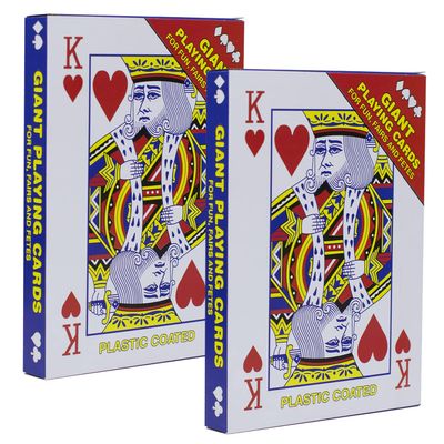 2 Pack Large Jumbo Playing Card Deck - 5x7 Inch Giant Poker Super Big Game Card Set Oversized Bridge Playing Cards Huge Magic Poker for Family Party Fun