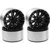 4Pack ShareGoo Metal 2.2" RC Crawler Beadlock Wheels 35mm 8-Spoke Compatible with 1/10 Traxxas TRX4 Axial SCX10 Wraith 90046 D90 TF2 Tamiya CC01 RR10 RC Crawler Car (Black) view 2